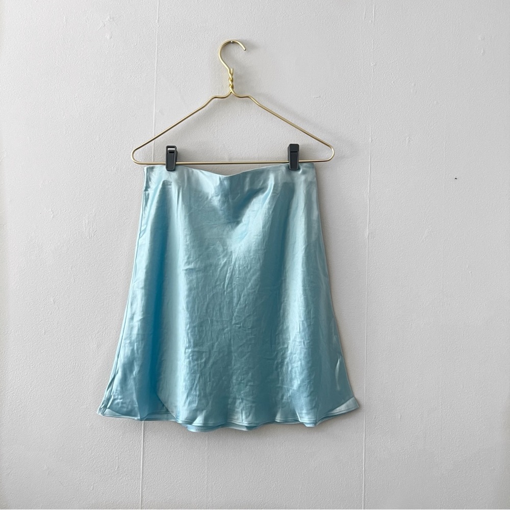 Aritzia Babaton Slip Mini Skirt Light Blue
